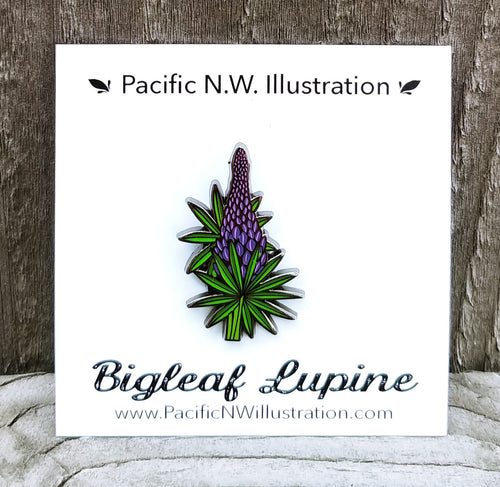 Bigleaf Lupine Cloisonné Style Enamel Lapel / Hat Pin