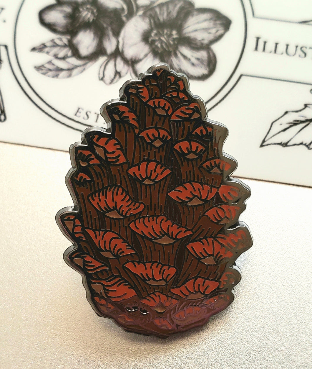 Seconds Sale! Ponderosa Pine Cone Enamel Pin / Cloisonne Style / Hat Pin / Lapel