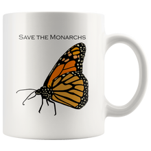 Load image into Gallery viewer, Save the Monarchs 11 oz white ceramic mug / Butterfly
