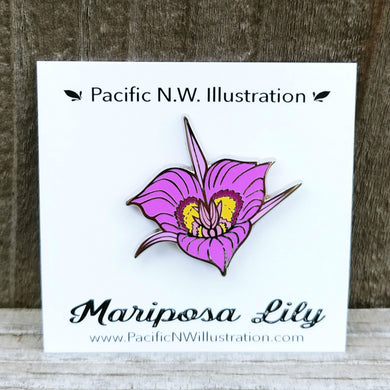 Sagebrush Mariposa Lily Cloisonné Style Enamel Lapel / Hat Pin
