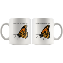 Load image into Gallery viewer, Save the Monarchs 11 oz white ceramic mug / Butterfly